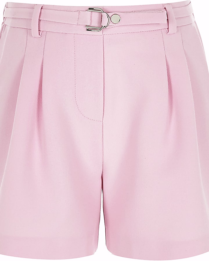 Girls pink D-ring buckle shorts