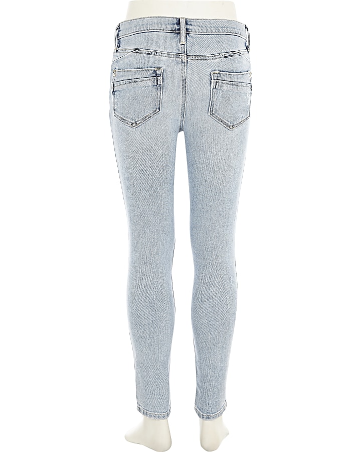 Girls blue quote print Amelie skinny jeans