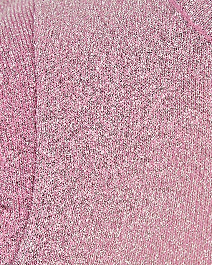 Girls pink frill sleeve top