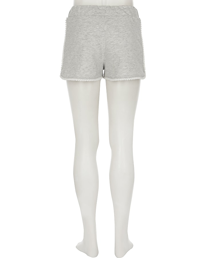 Girls grey and white runner shorts multipack