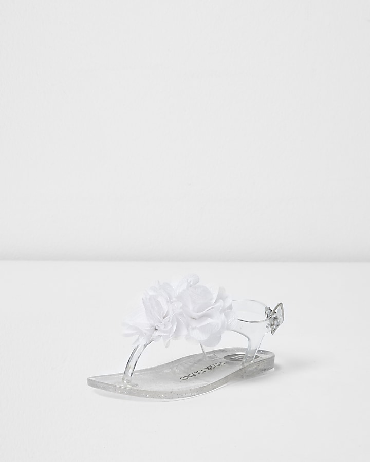 Mini girls silver corsage jelly sandals