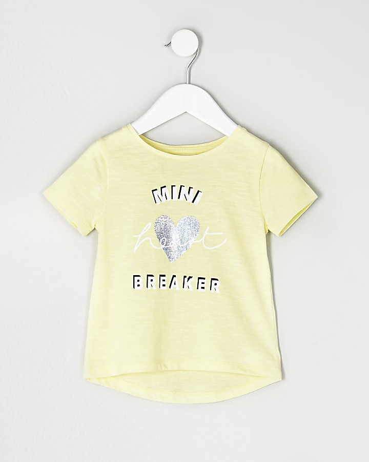 Mini girls yellow printed T-shirt multipack