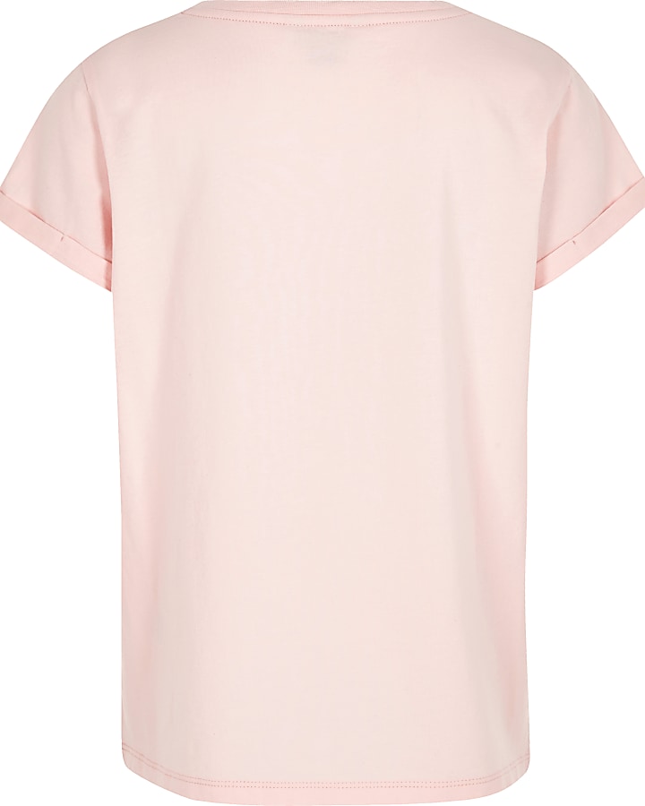 Girls pink shell phone boyfriend T-shirt