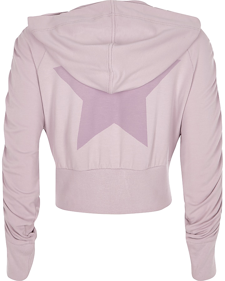 Girls purple RI Studio zip front hoodie
