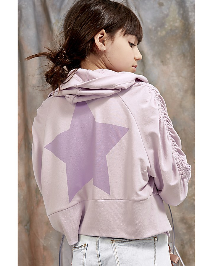 Girls purple RI Studio zip front hoodie