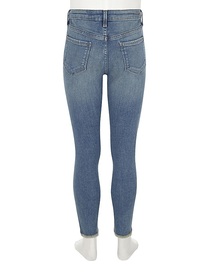 Girls blue studded skinny Amelie jeans