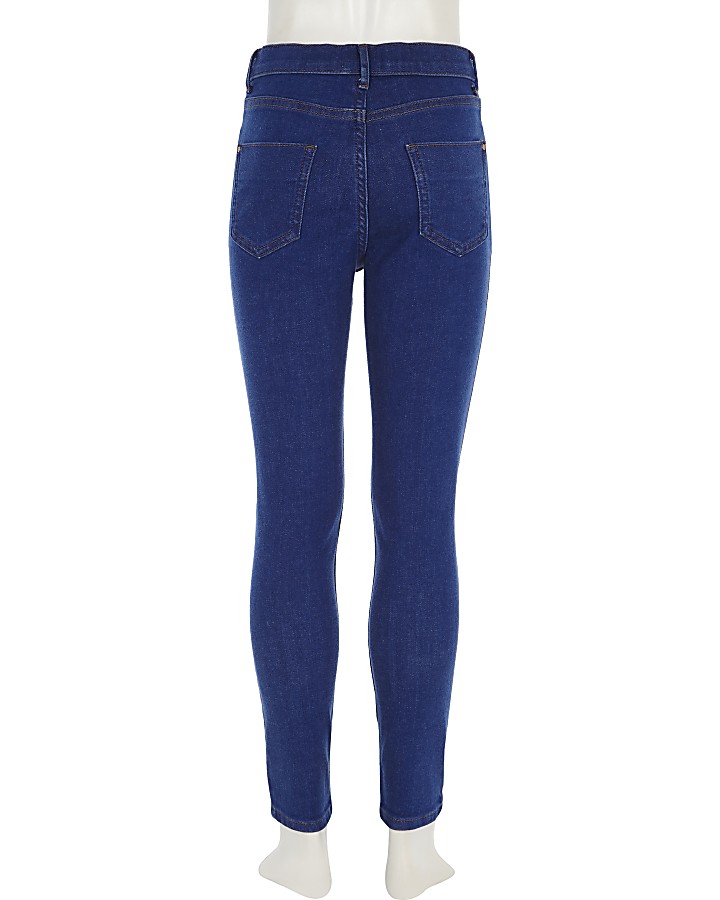 Girls blue Molly distressed jeggings