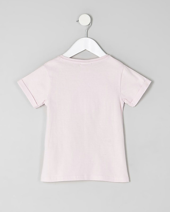 Mini girls pink 'fluffy unicorns' T-shirt