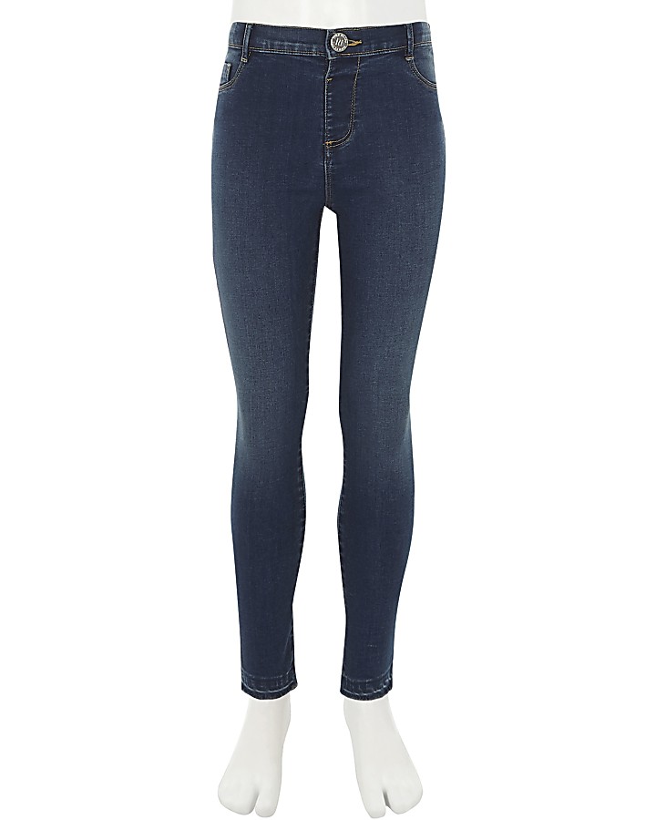 Girls blue Molly high waisted skinny jeans