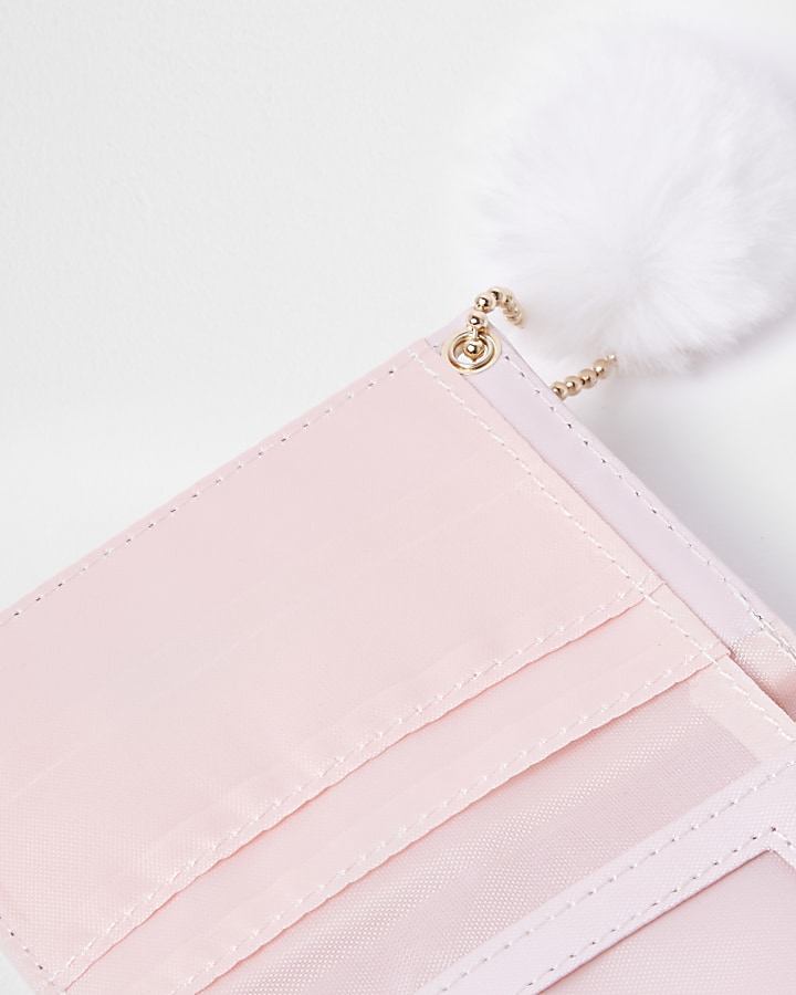 Girls pink glitter unicorn foldout purse