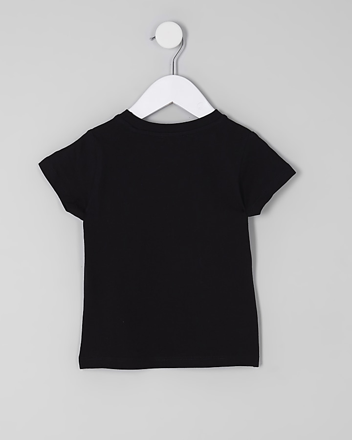 Mini girls black 'edition limitee' T-shirt