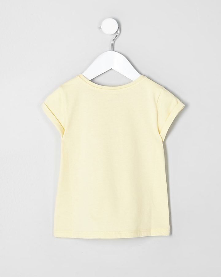 Mini girls yellow ‘with love’ T-shirt