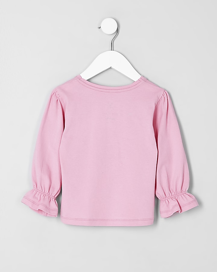 Mini girls pink 'fashion' long sleeve T-shirt