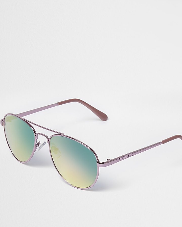 Girls pink aviator sunglasses
