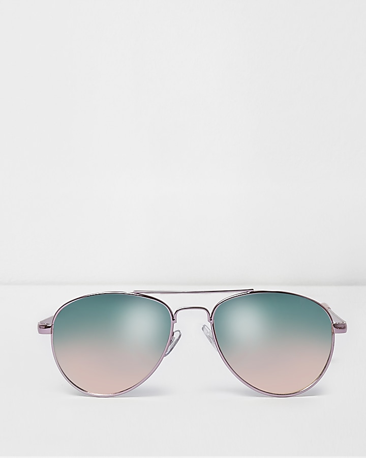 Girls pink aviator sunglasses