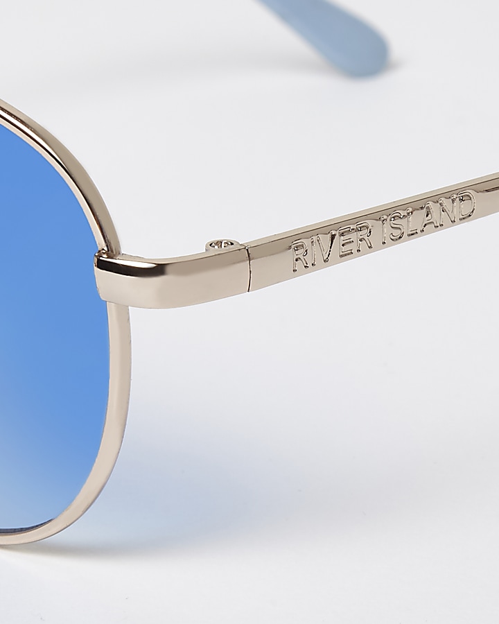 Girls blue lens aviator sunglasses