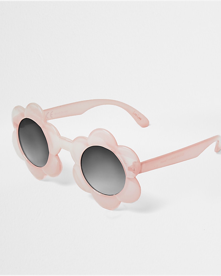 Mini girls pink flower frame sunglasses