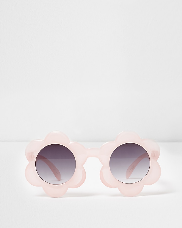 Mini girls pink flower frame sunglasses
