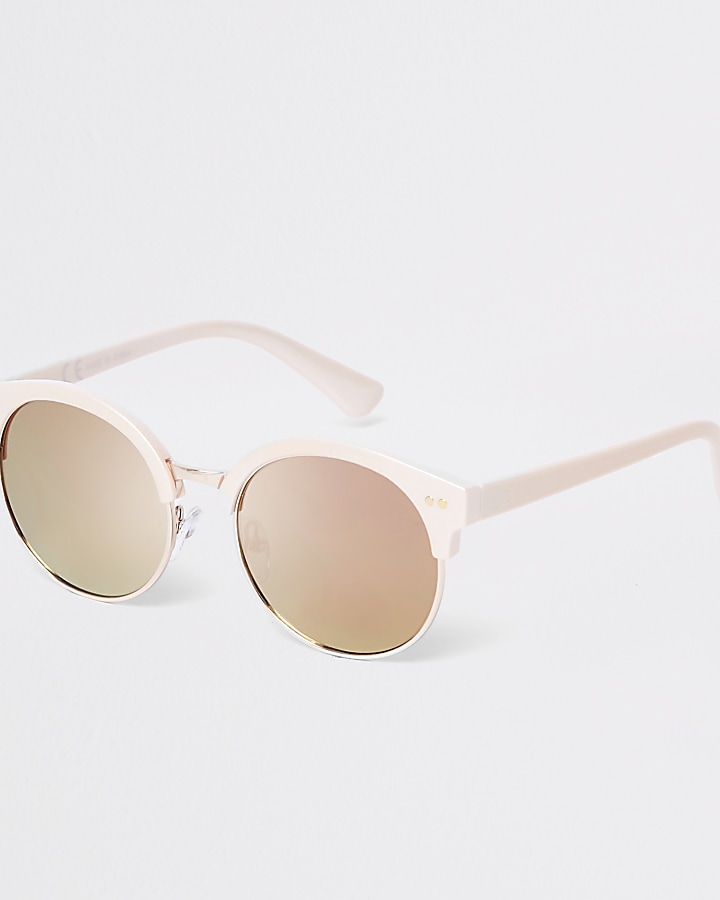 Girls pink retro mirror lens sunglasses