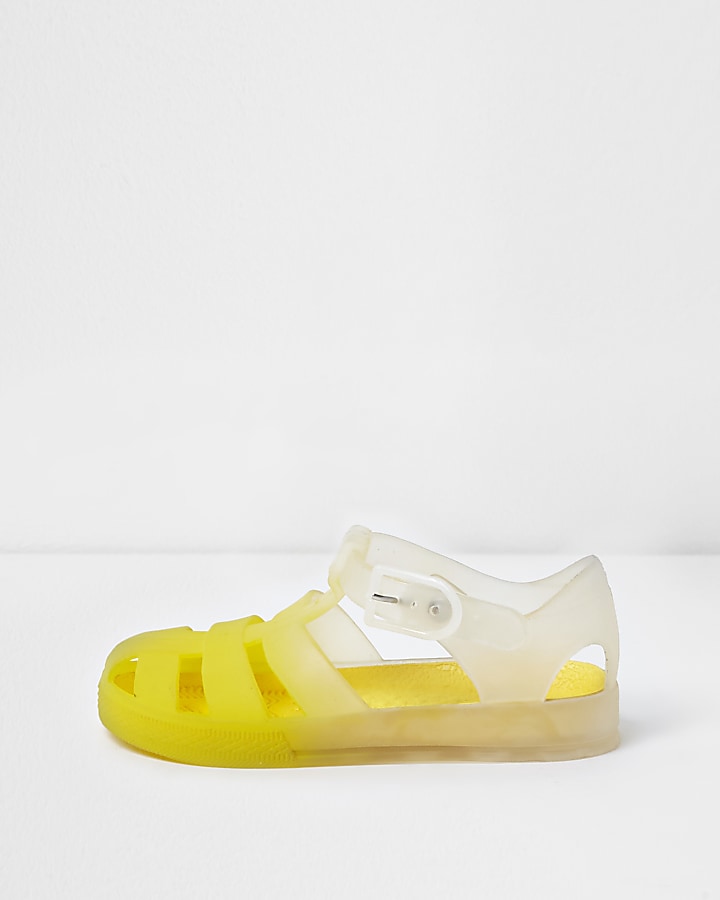 Mini kids yellow ombre jelly cage sandals