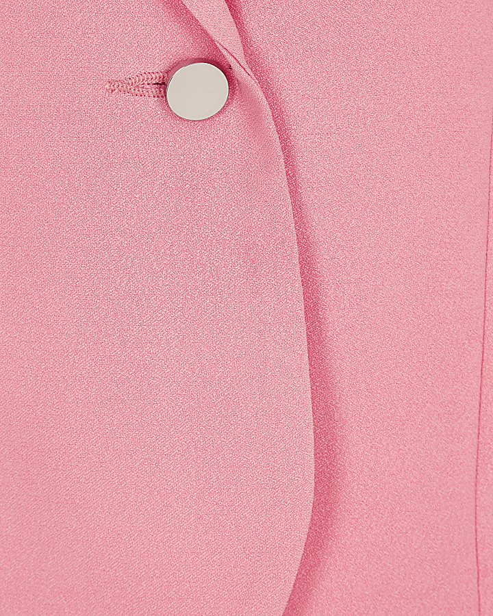 Girls bright pink frill sleeve blazer