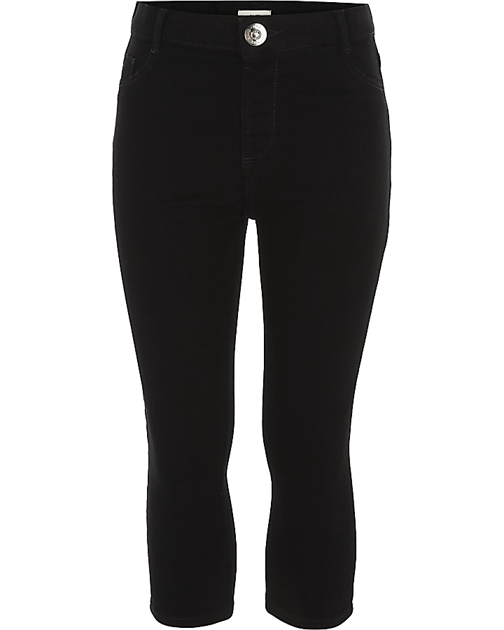 Girls black Molly cropped mid rise jeans
