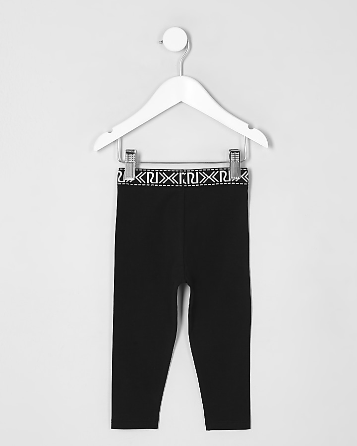 Mini girls black  RI branded leggings
