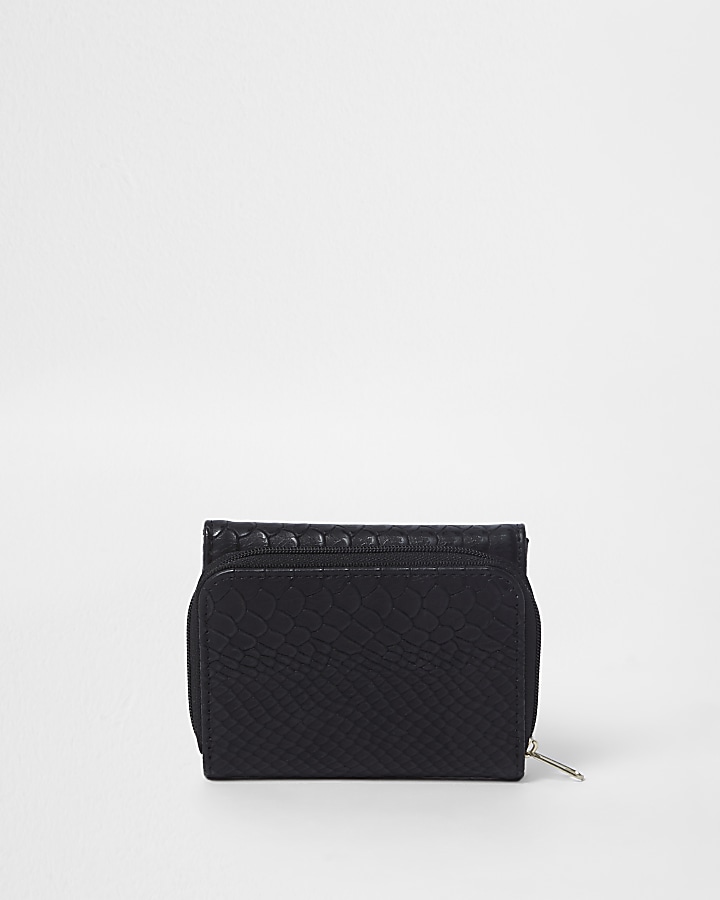 Girls black croc embossed RI mini purse
