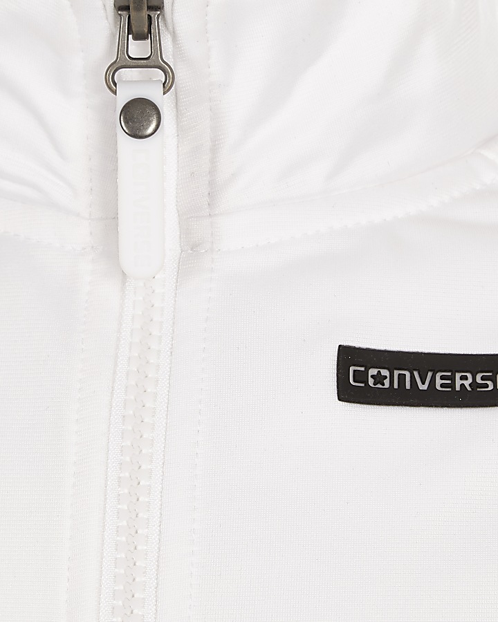 Girls Converse white zip up jacket