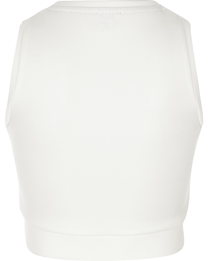 Girls white RI Studio scuba vest top