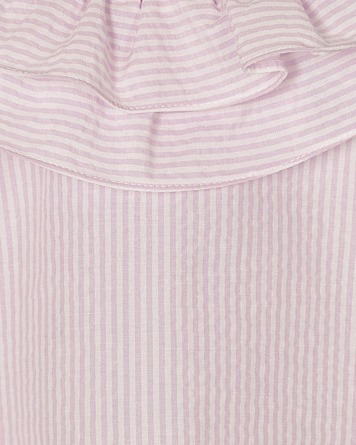 ​Mini girls pink stripe tiered collar