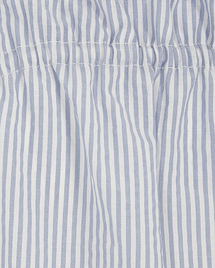 Girls blue stripe frill cami top