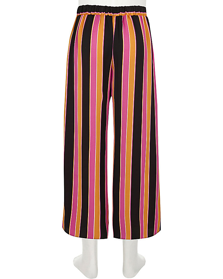 Girls orange stripe wide leg palazzo trousers