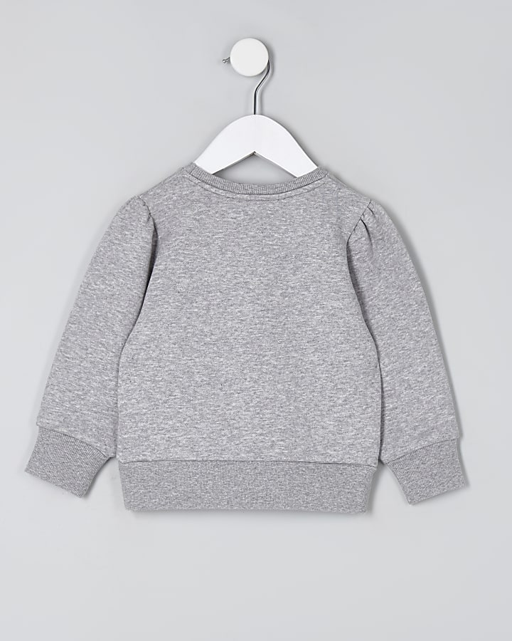 Mini girls grey RI branded sweatshirt