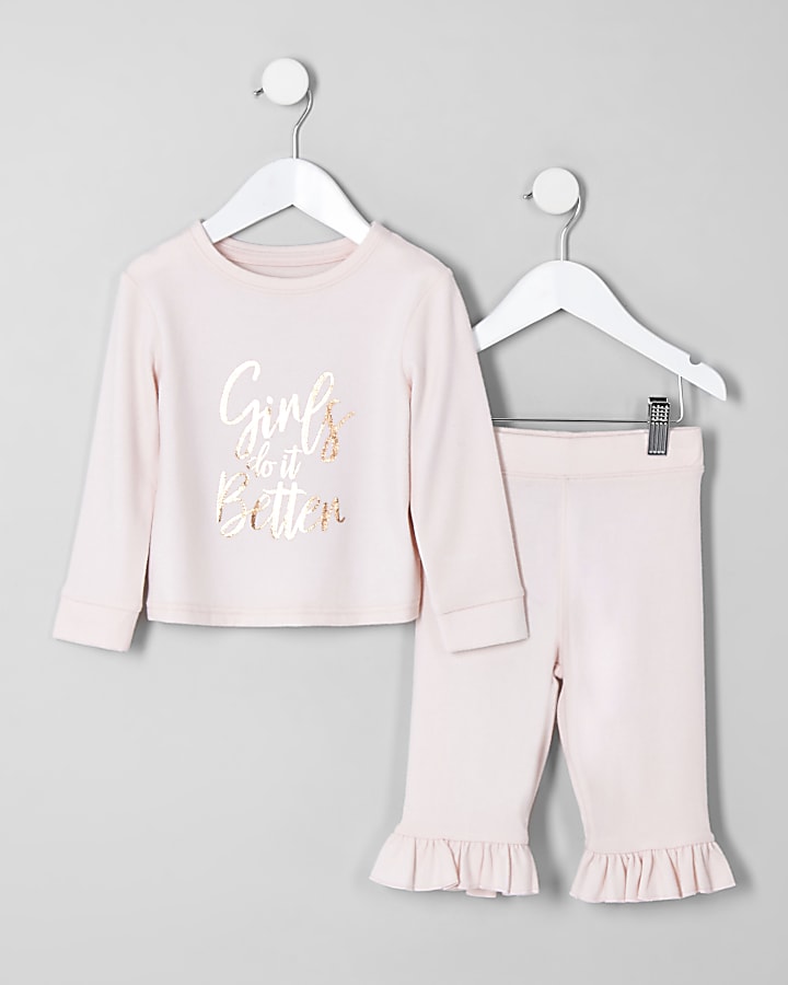 Mini girls pink 'girls do It better' pyjamas