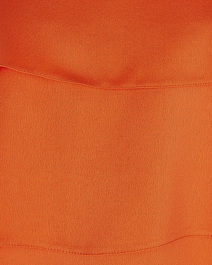 Girls orange tiered frill cami top