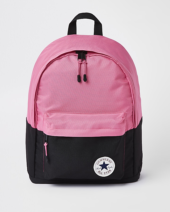 Girls black colour block Converse backpack