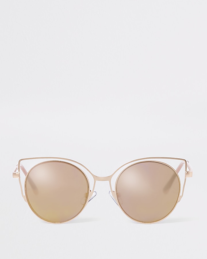 Girls rose gold tone cat eye sunglasses