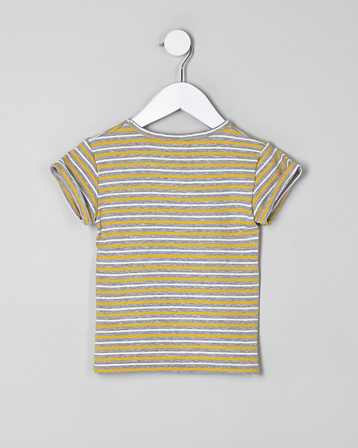 Mini girls yellow stripe T-shirt