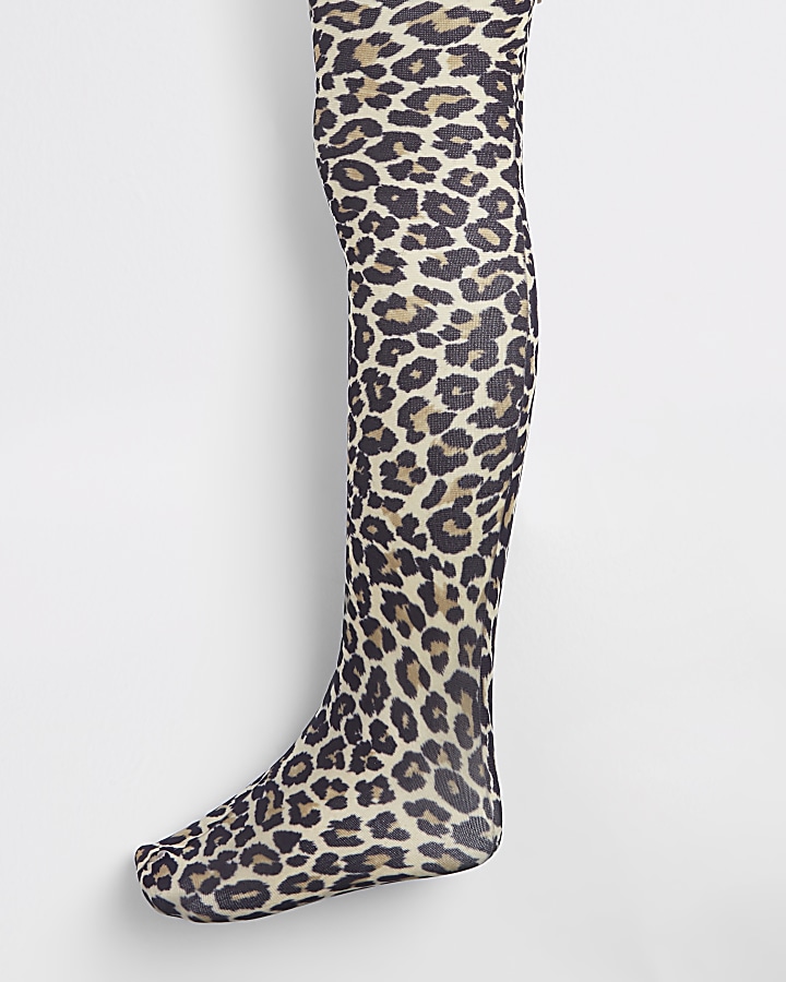 Girls leopard print tights