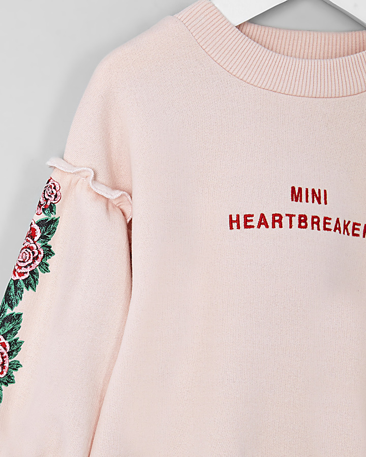 Mini girls pink 'heart breaker' sweatshirt