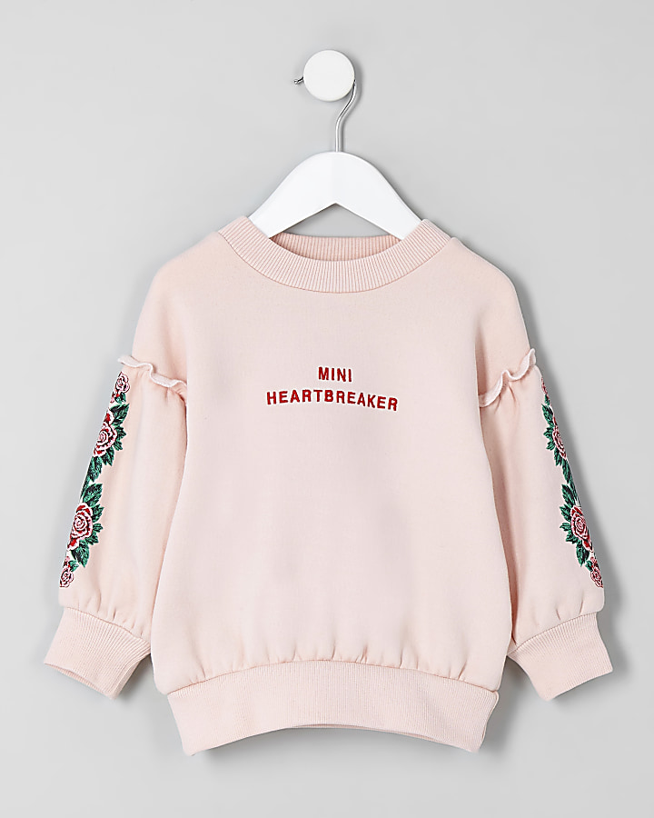 Mini girls pink 'heart breaker' sweatshirt