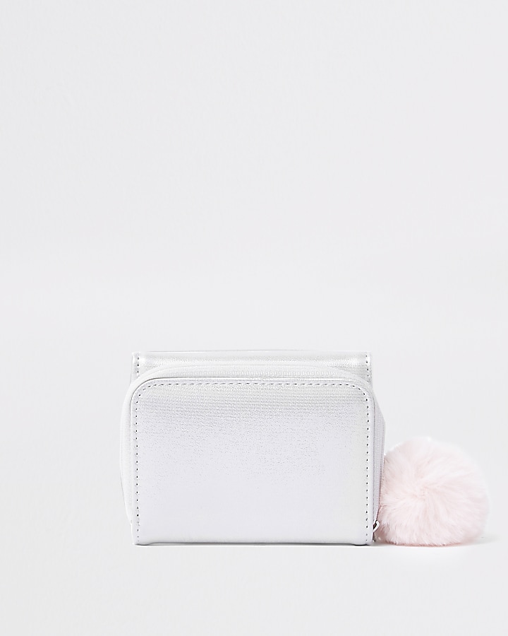 Girls white unicorn print purse