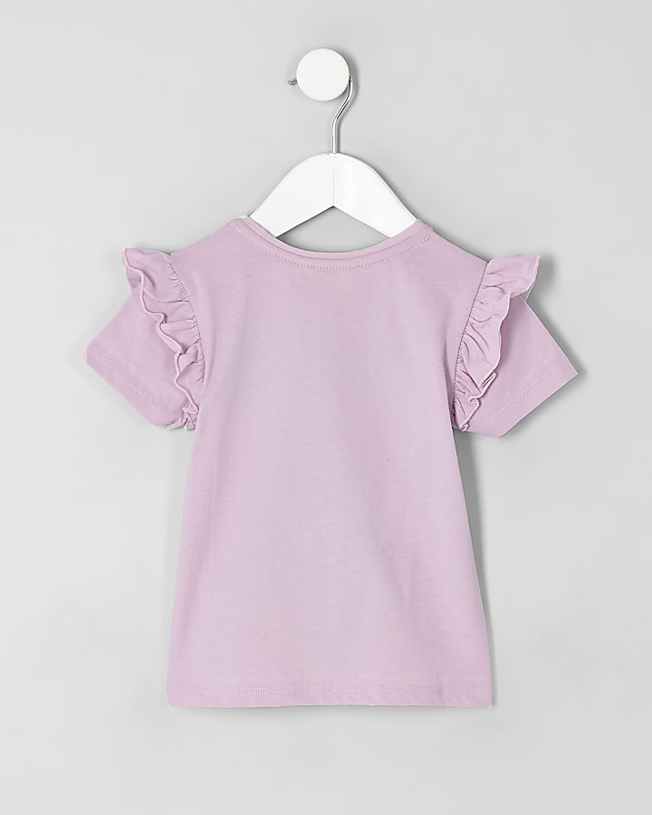Mini girls purple ‘Fashionista’ T-shirt