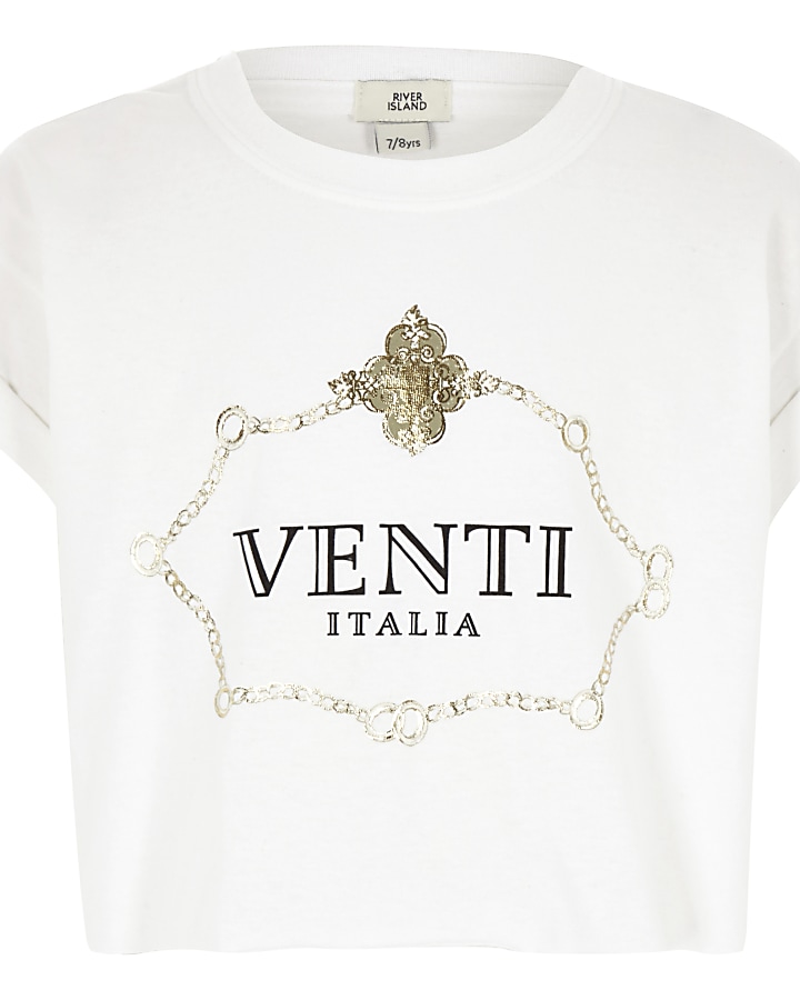 Girls white 'venti' T-shirt