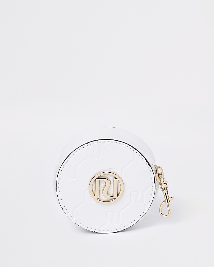 Girls white round coin purse