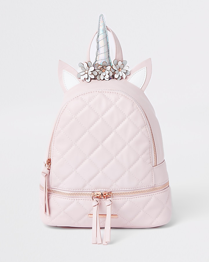 Girls pink unicorn backpack