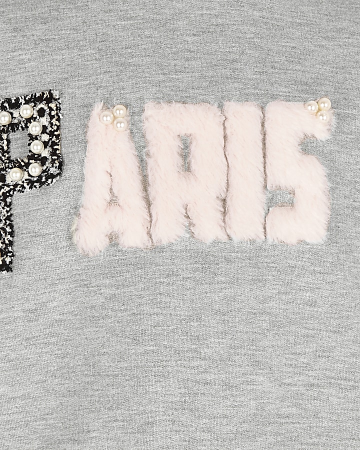 Girls grey 'Paris' sweatshirt