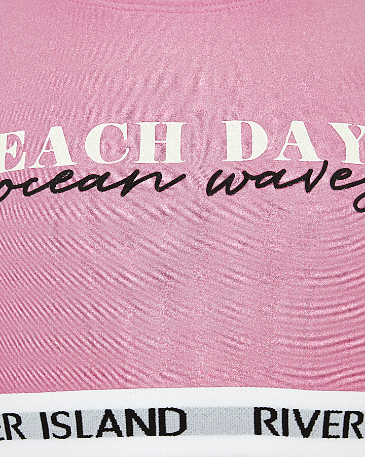 Girls pink ‘beach days’ bikini set