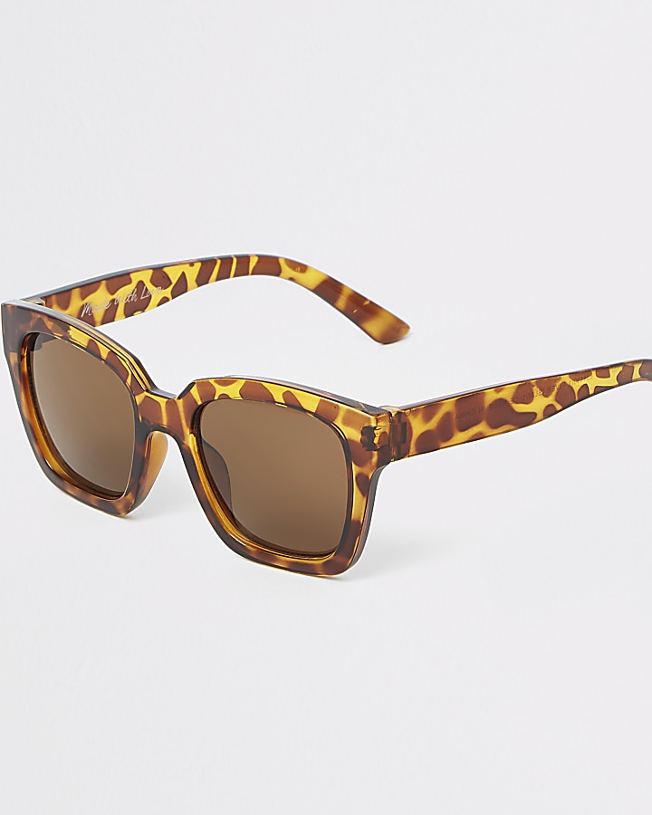 Girls brown tortoise oversize sunglasses